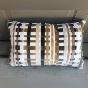 Geometric Suede Patterned Rectangle Throw Pillow